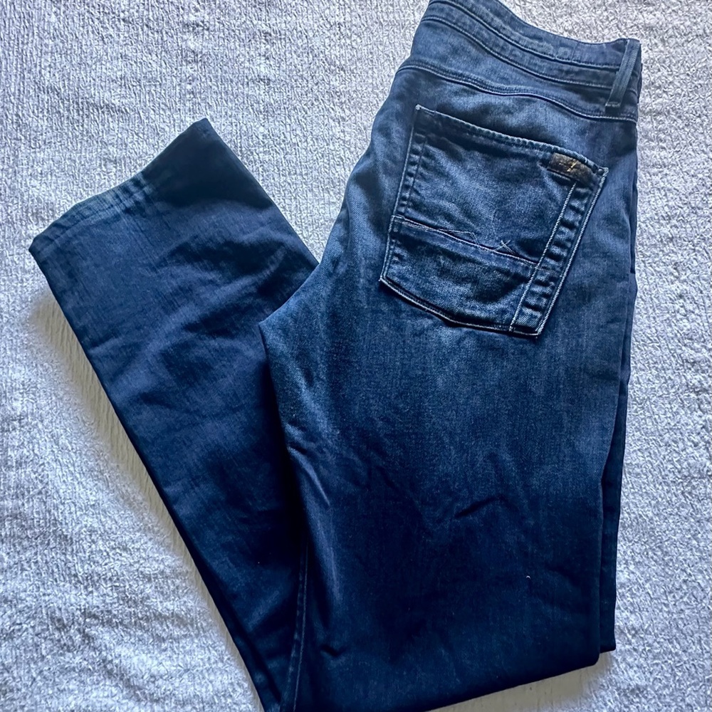7 For All Mankind Dark Blue Boot Cut Jeans